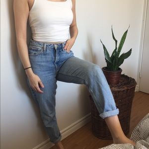 TOPSHOP high wasted mom jeans light wash thick